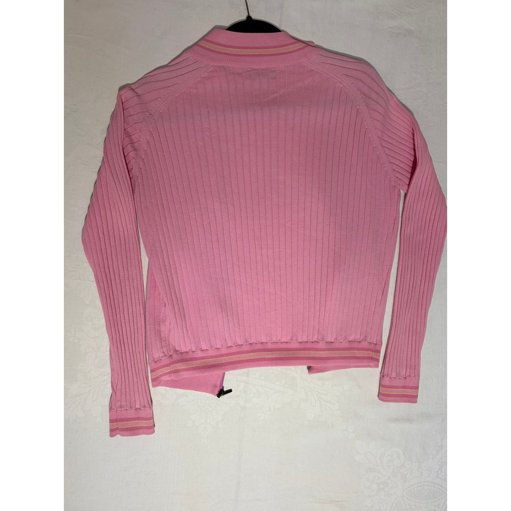 Burberry Golf Pink Ribbed Cotton Full Zip Cardigan & Shell Set Made in Italy M - Picture 6 of 9
